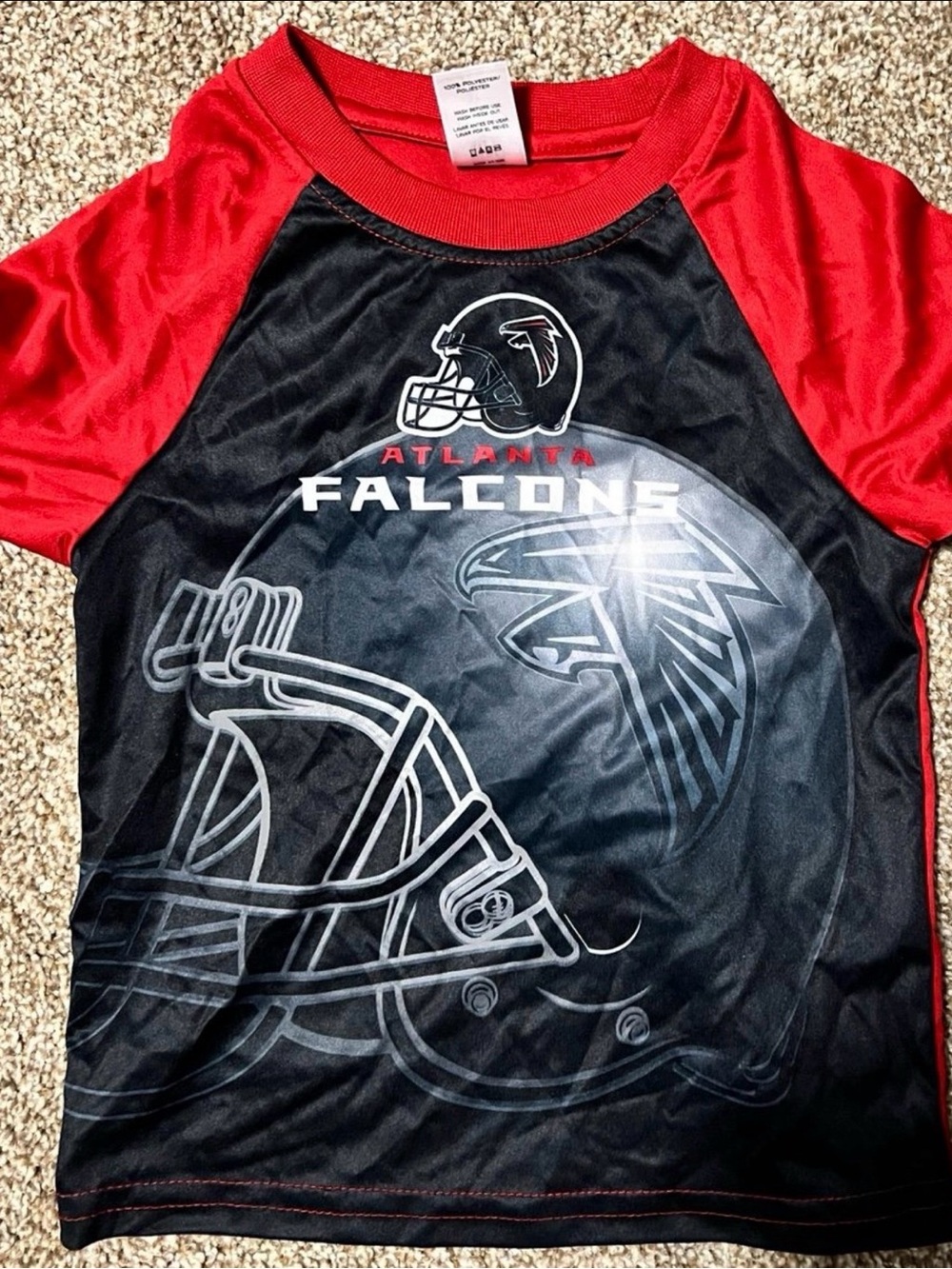 NFL Atlanta Falcons Kids Black & Red Short Sleeve Tee